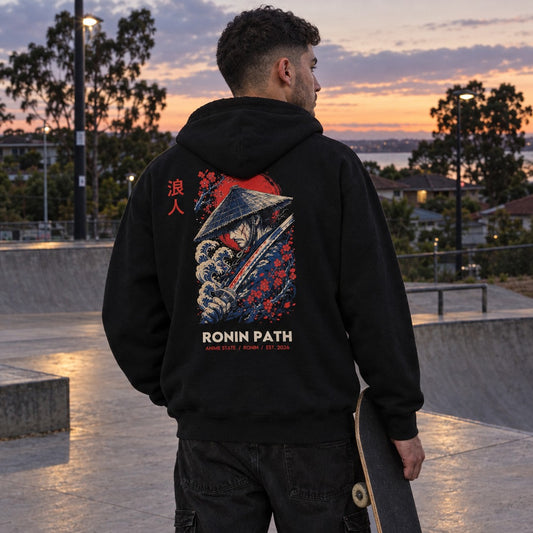 Ronin Path Back-Print Hoodie - 02 u01 wearing