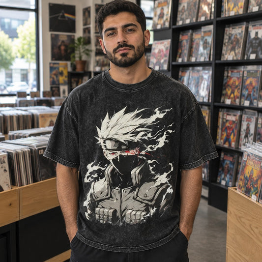 Naruto Kakashi Sharingan Washed Tee