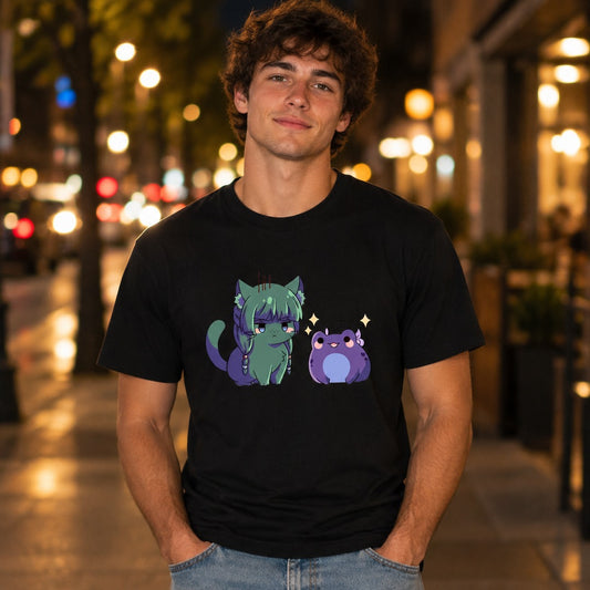 Apothecary Diaries Maomao and Jinshi Cat and Frog Tee