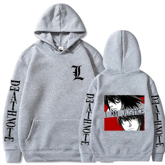 Death Note L Justice Hoodie - Grey