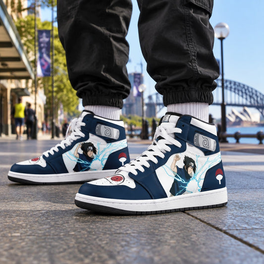Naruto Sasuke Chidori High Top Sneakers