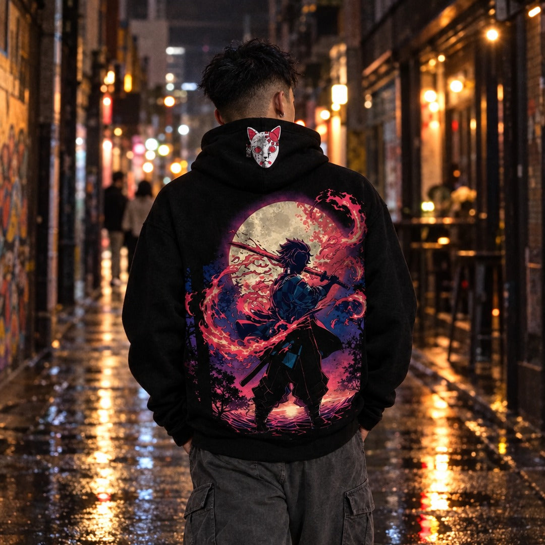 Demon Slayer Tanjiro Hoodie - 02 u01 wearing