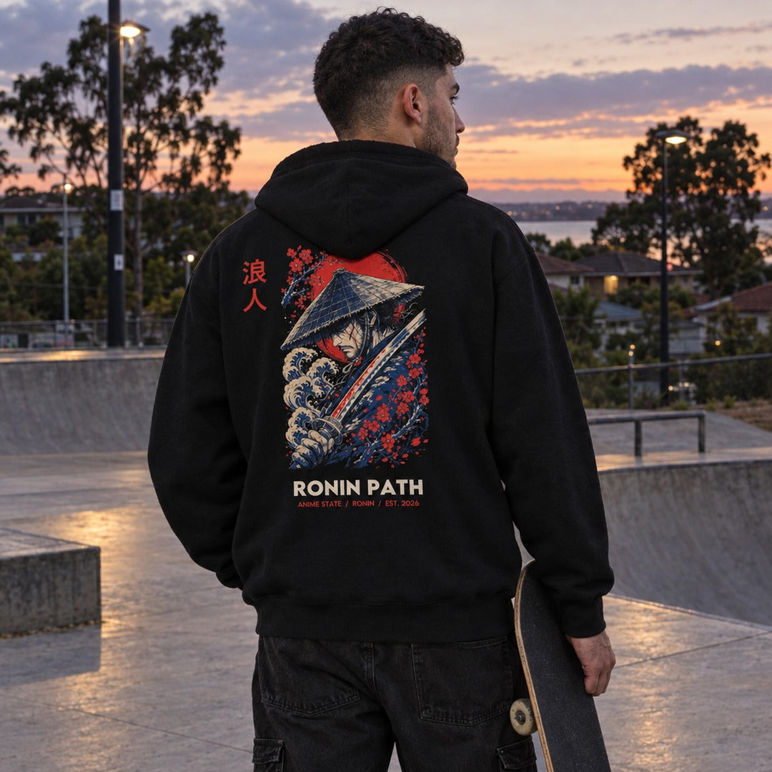 Ronin Path Back-Print Hoodie - 02 u01 wearing