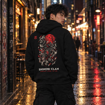 Shinobi Clan Back-Print Hoodie - 02 u01 wearing