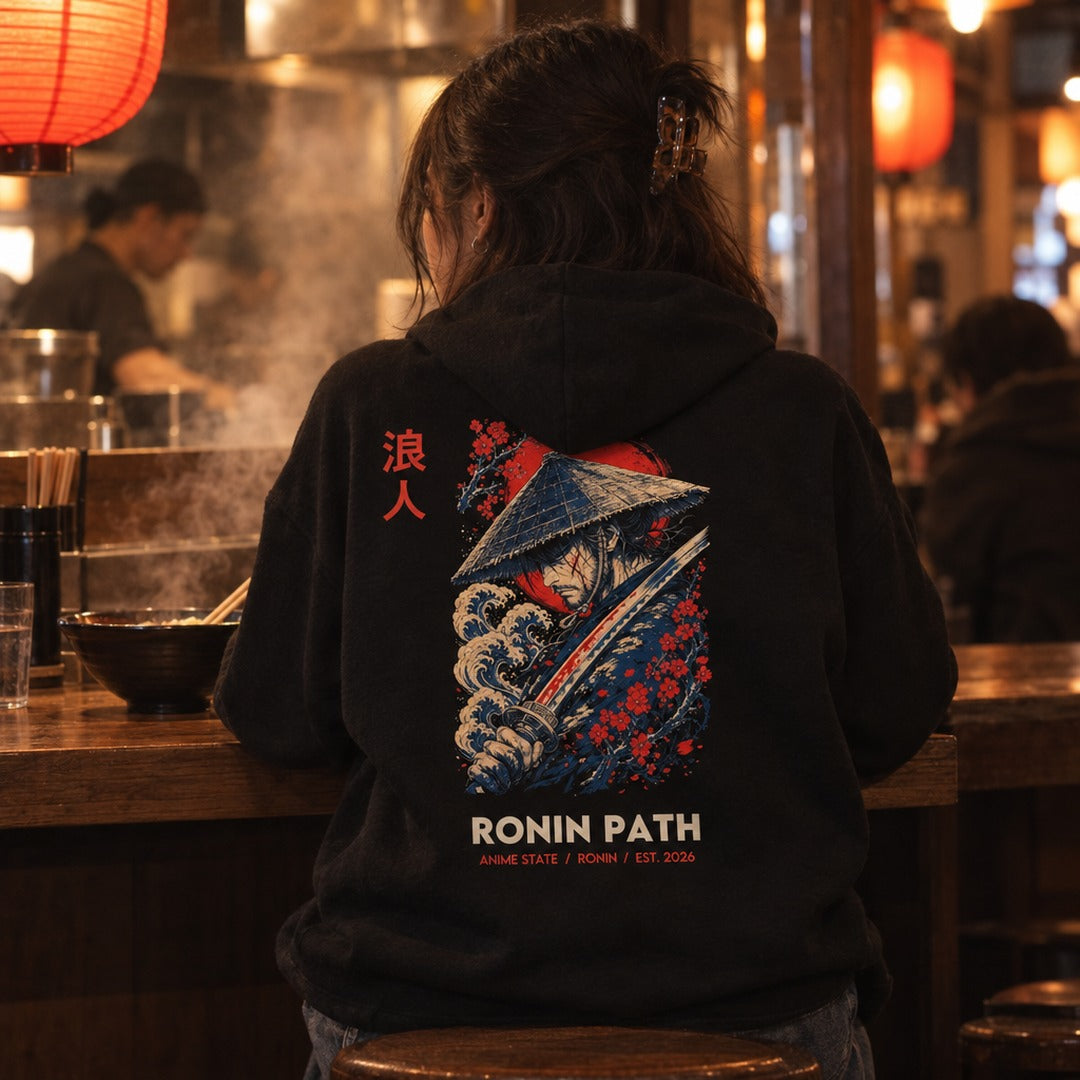 Ronin Path Back-Print Hoodie - 04 u02 wearing