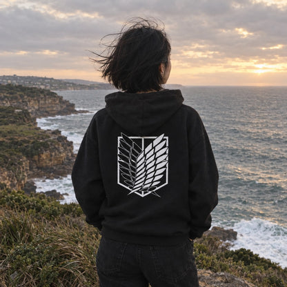 Attack on Titan Survey Corps Hoodie - 04 u02 wearing