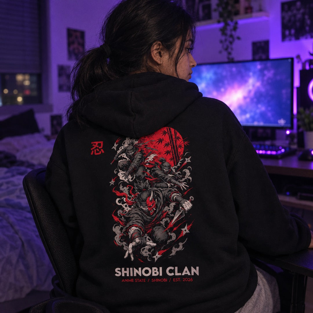 Shinobi Clan Back-Print Hoodie - 04 u02 wearing