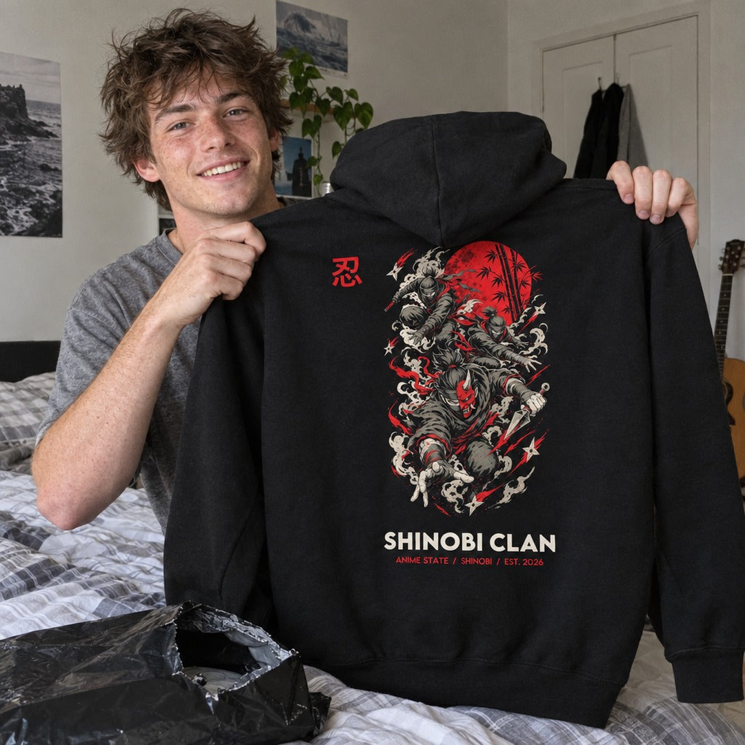 Shinobi Clan Back-Print Hoodie - 06 h01 holding