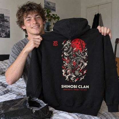 Shinobi Clan Back-Print Hoodie - 06 h01 holding