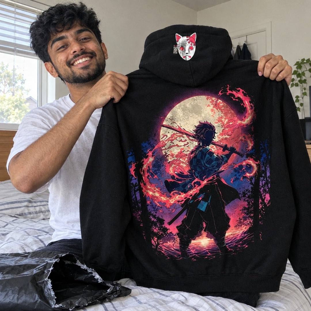 Demon Slayer Tanjiro Hoodie - 06 h01 holding