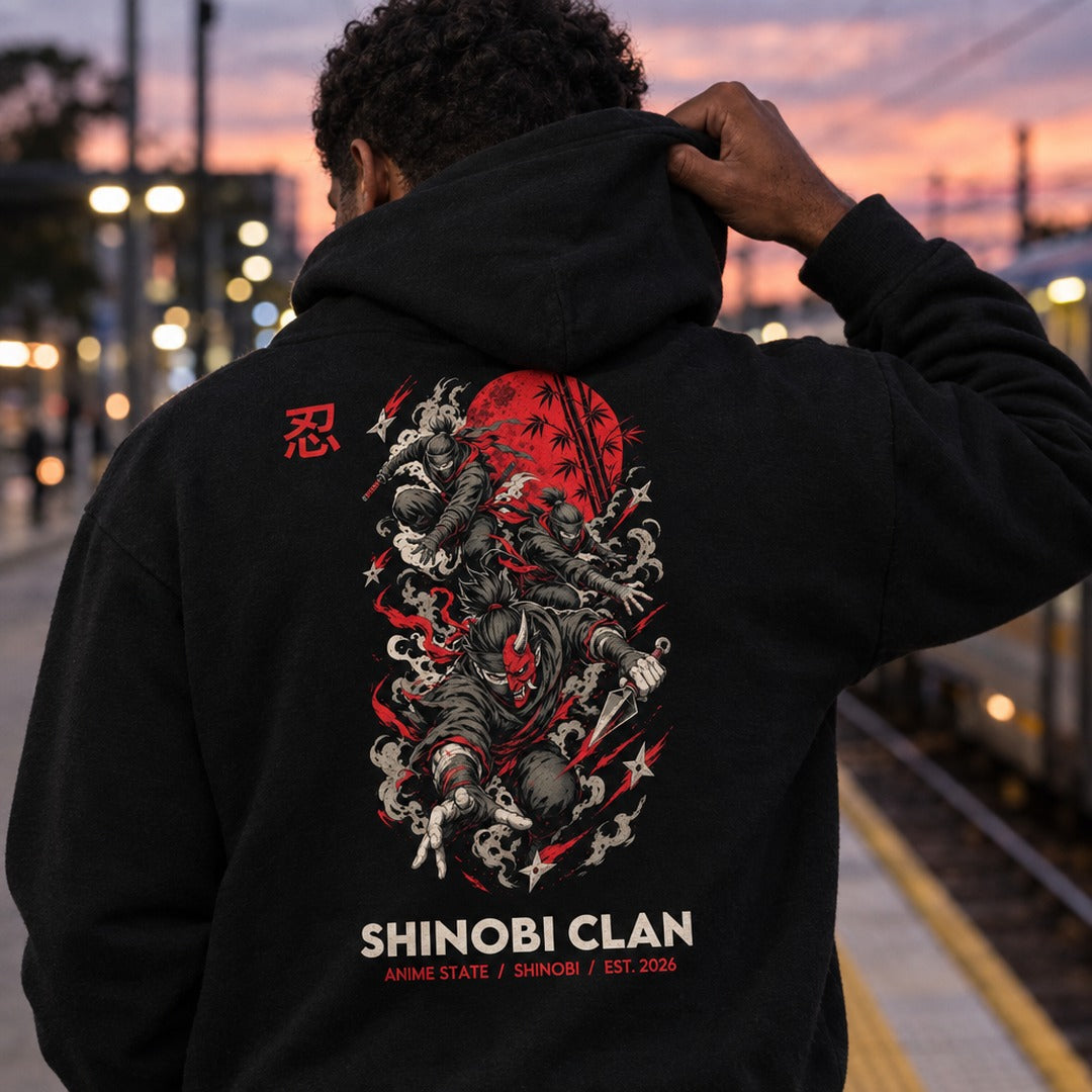 Shinobi Clan Back-Print Hoodie - 08 u03 wearing