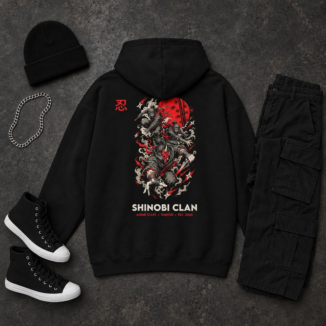 Shinobi Clan Back-Print Hoodie - 09 flatlay