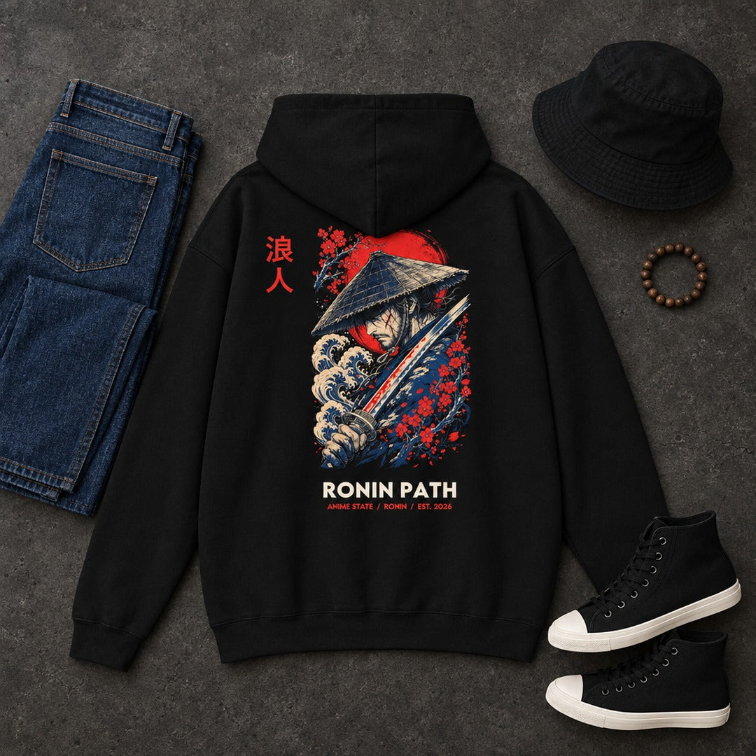 Ronin Path Back-Print Hoodie - 09 flatlay