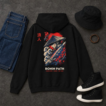 Ronin Path Back-Print Hoodie - 09 flatlay
