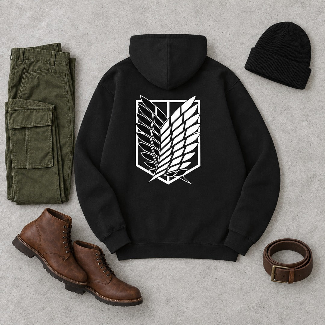 Attack on Titan Survey Corps Hoodie - 09 flatlay