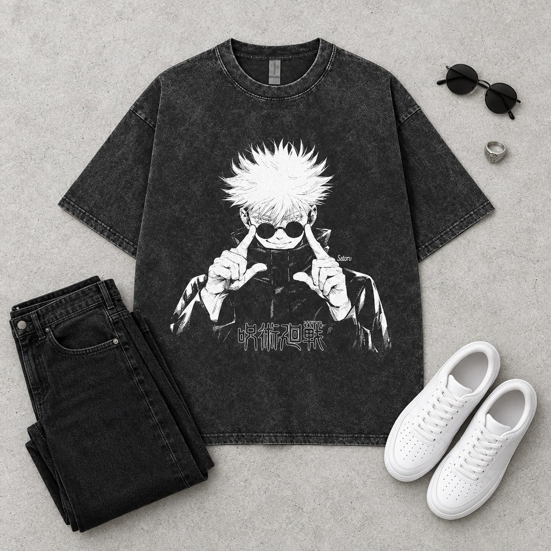 Jujutsu Kaisen Gojo Washed Tee - 09 flatlay