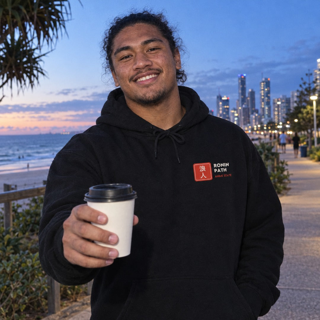 Ronin Path Back-Print Hoodie - 10 h02 holding