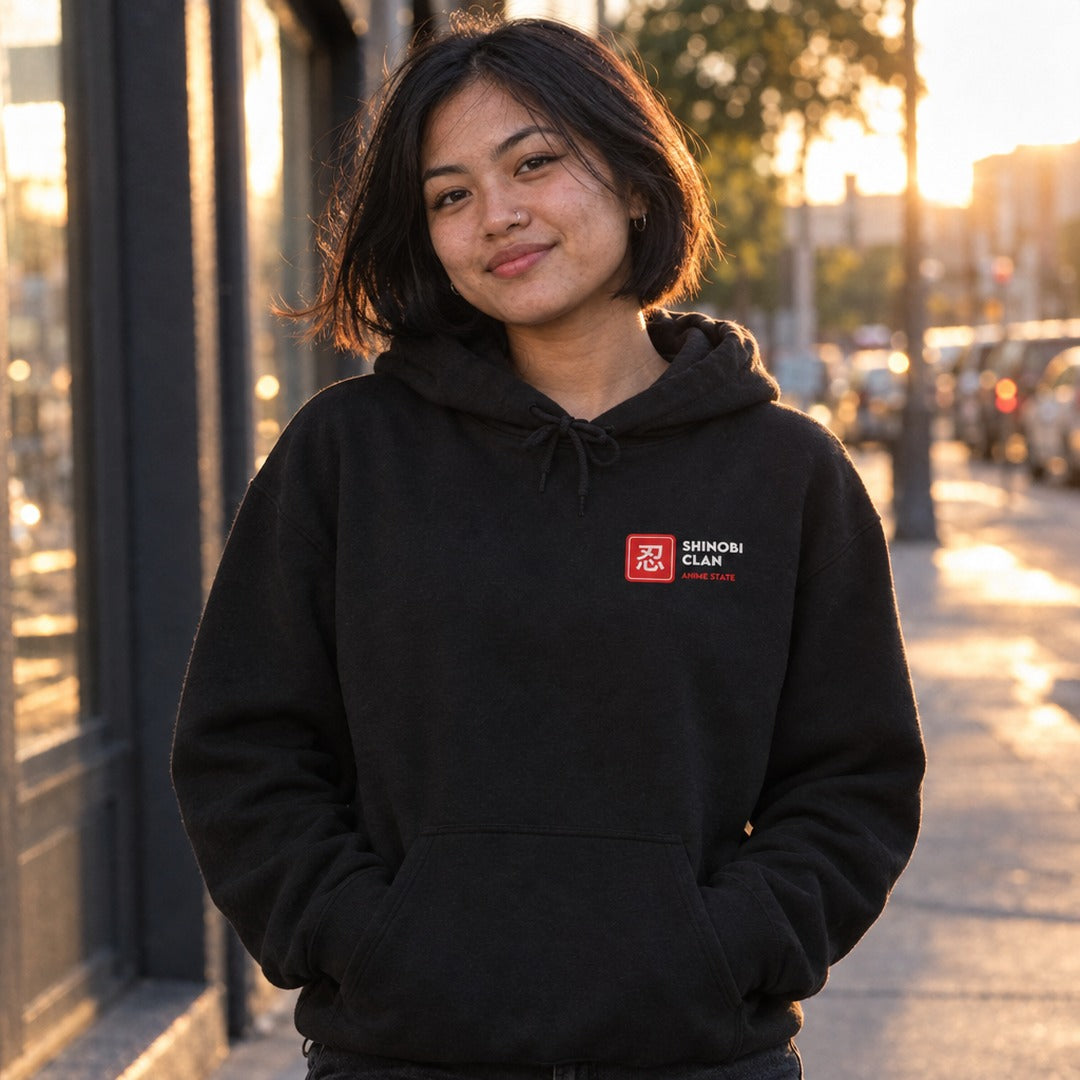 Shinobi Clan Back-Print Hoodie - 10 h02 holding