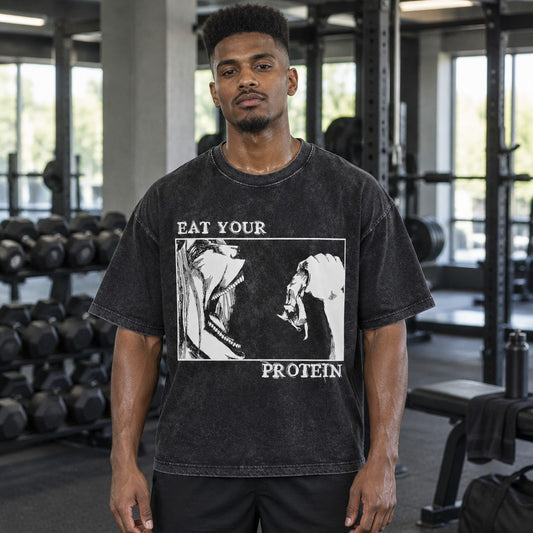 Attack on Titan Eren Eat Your Protein Quote Tee