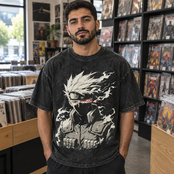Naruto Kakashi Sharingan Washed Tee