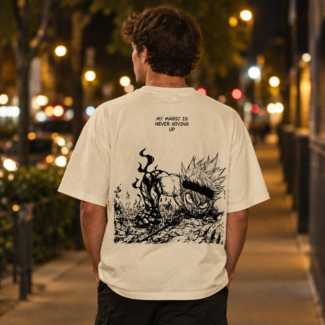 Black Clover Asta Never Give Up Quote Tee
