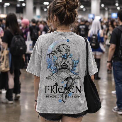 Frieren Blue Moon Flowers Washed Tee