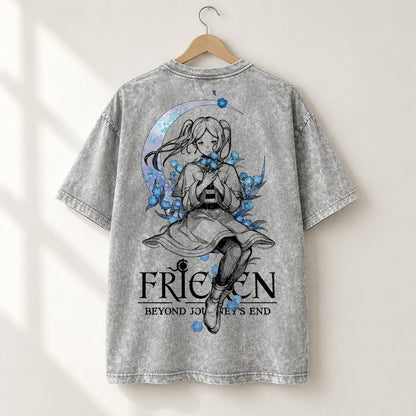 Frieren Blue Moon Flowers Washed Tee