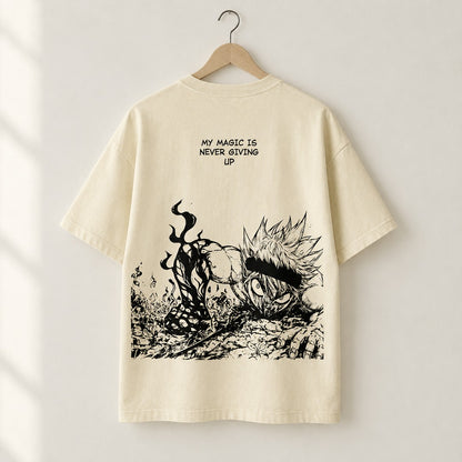 Black Clover Asta Never Give Up Quote Tee