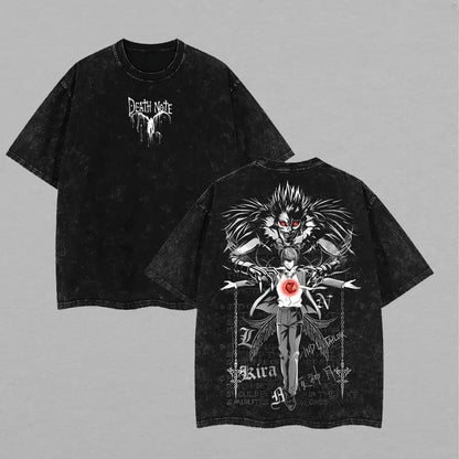 Death Note Light & Ryuk Washed Tee - image 1