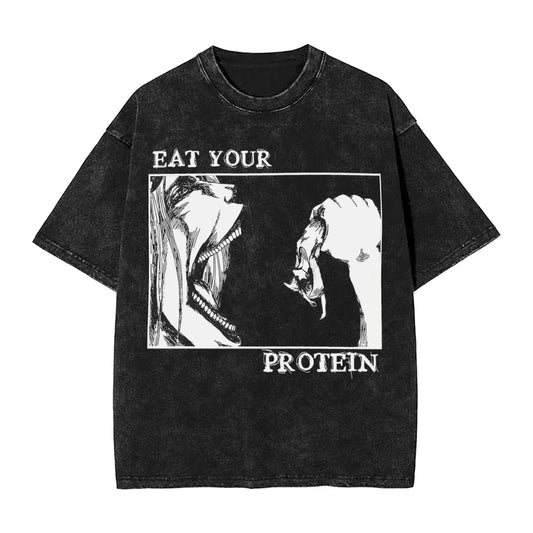 Attack on Titan Eren Eat Your Protein Quote Tee