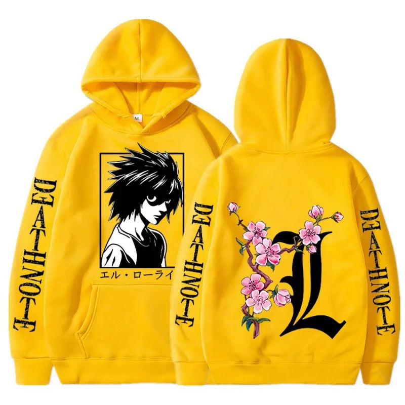 Death Note L Lawliet Cherry Blossom Hoodie - Yellow