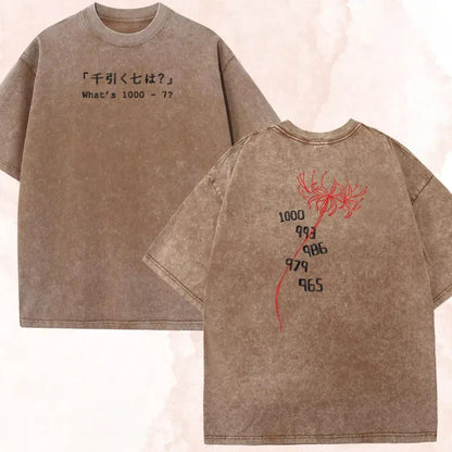 Tokyo Ghoul 1000-7 Washed Tee - Washed Brown