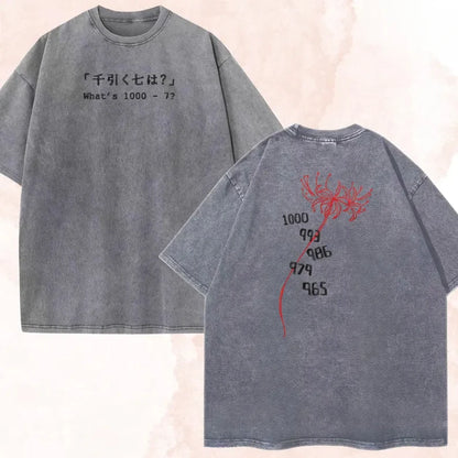 Tokyo Ghoul 1000-7 Washed Tee - Washed Grey
