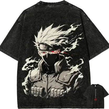 Naruto Kakashi Sharingan Washed Tee