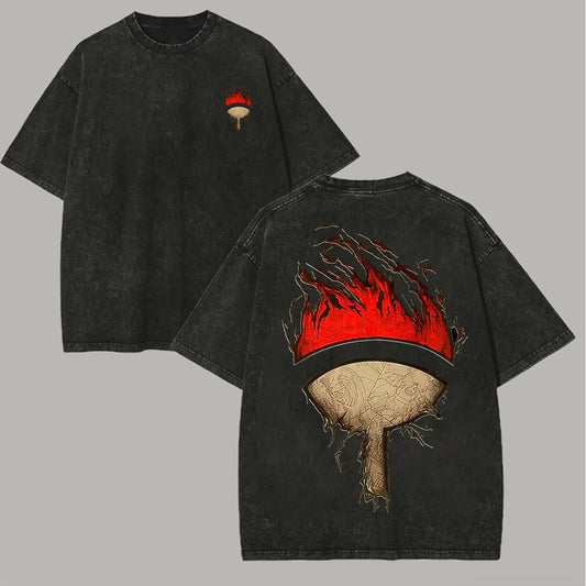 Naruto Uchiha Clan Crest Washed Tee