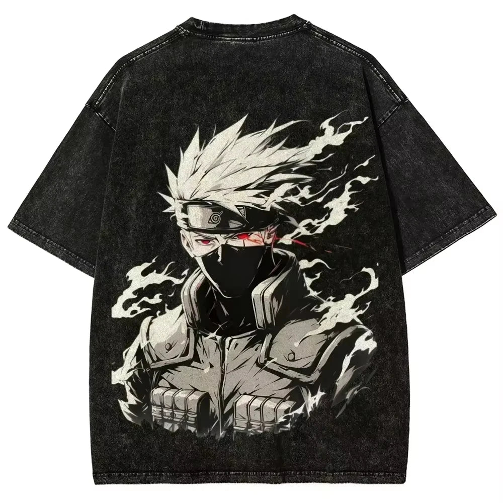 Naruto Kakashi Sharingan Washed Tee