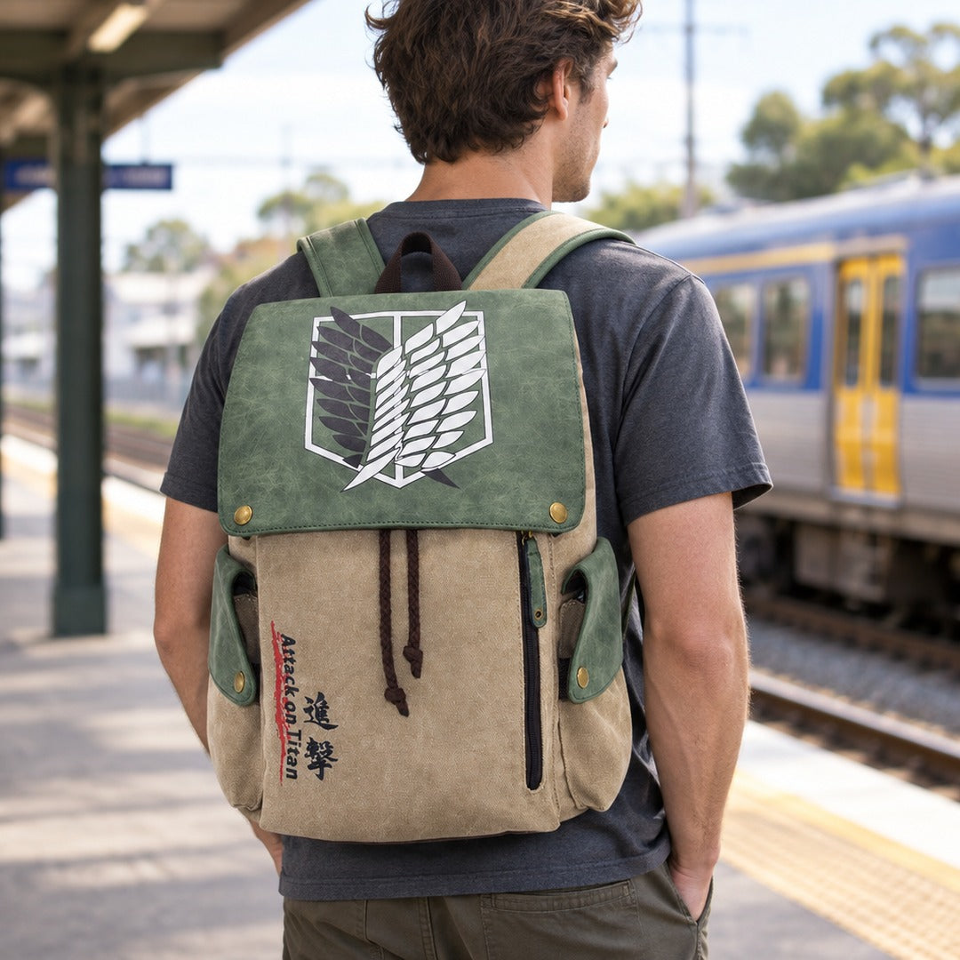 Attack On Titan Survey Corps Canvas Backpack