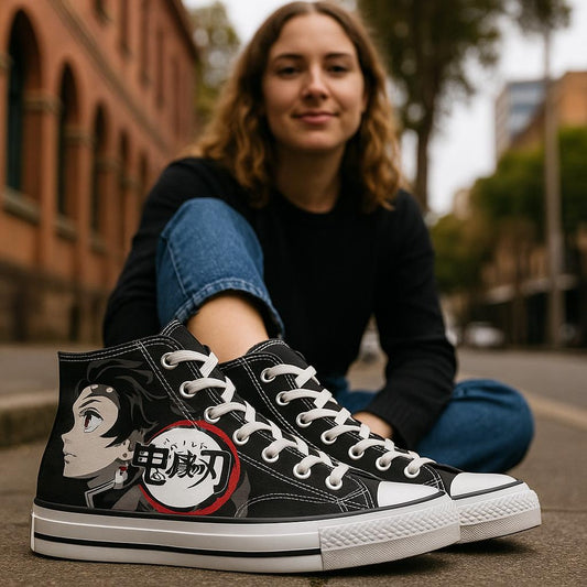 Demon Slayer Kimetsu Logo Canvas High Tops