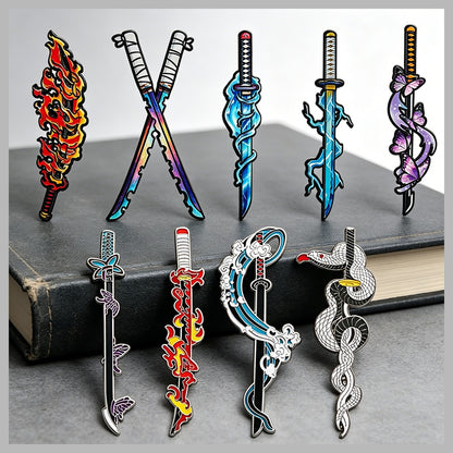 Demon Slayer Nichirin Sword Enamel Pin Set