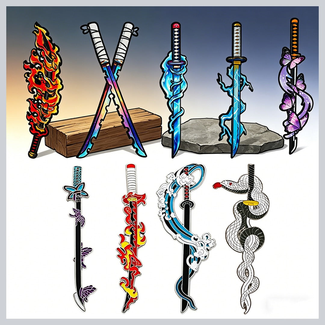 Demon Slayer Nichirin Sword Enamel Pin Set