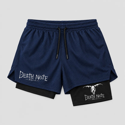 Death Note 2-in-1 gym shorts, navy