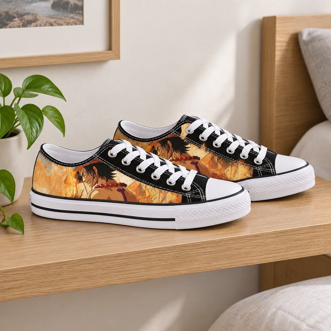 One Piece Ace Low Top Canvas Sneakers