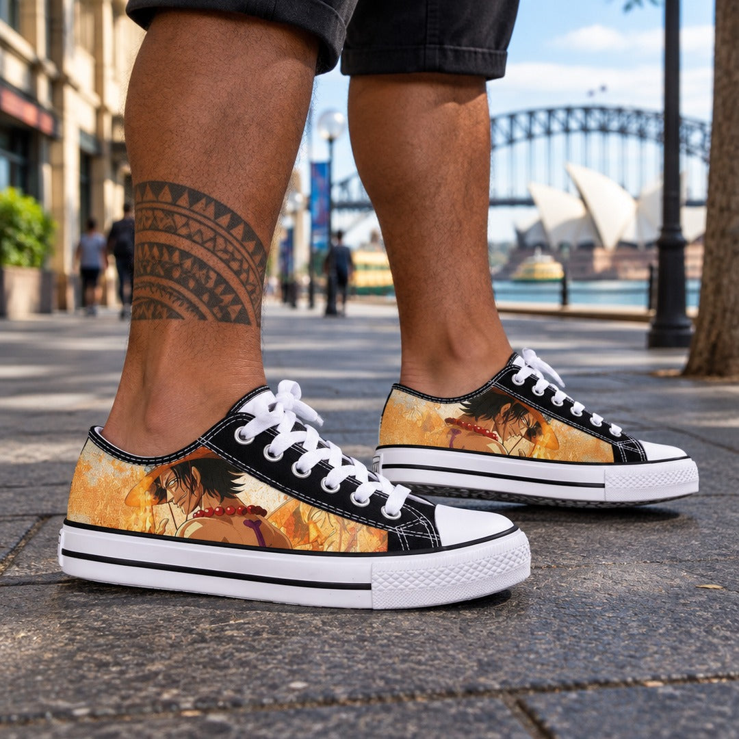 One Piece Ace Low Top Canvas Sneakers