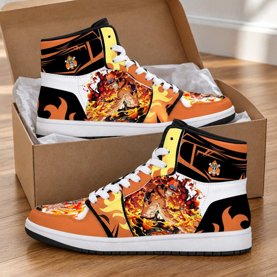 One Piece Portgas D Ace High Top Sneakers