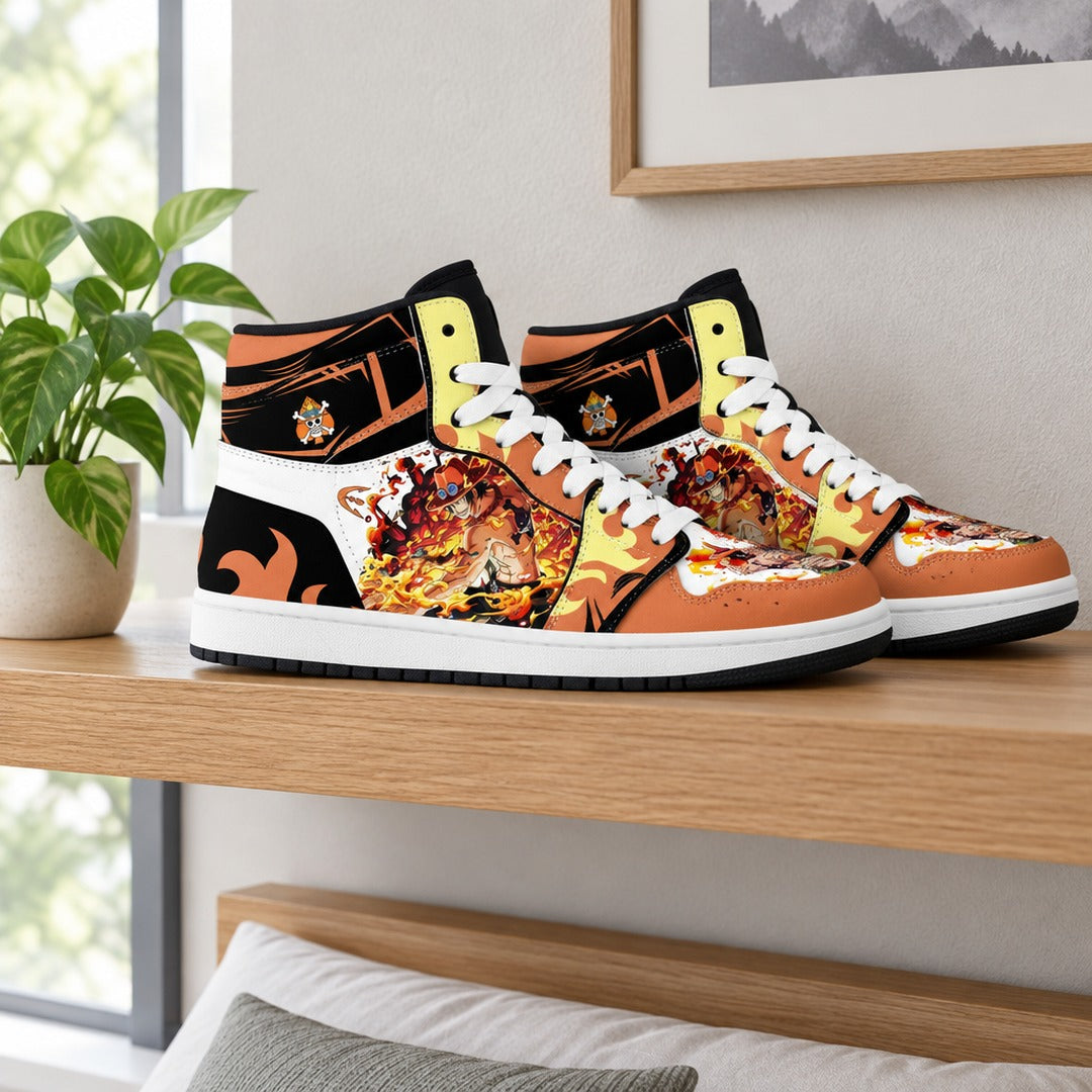One Piece Portgas D Ace High Top Sneakers