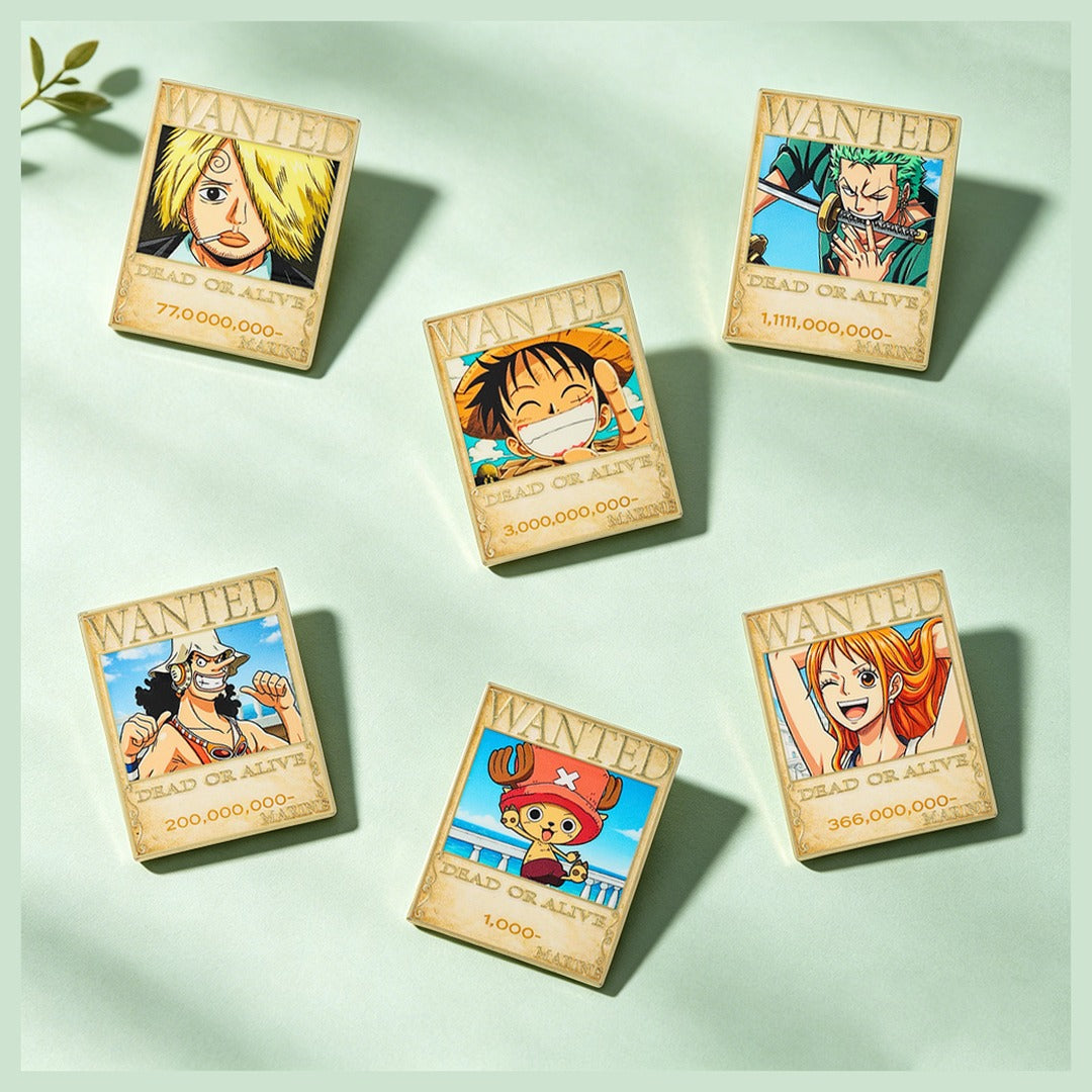 One Piece Wanted Poster Enamel Pin Set