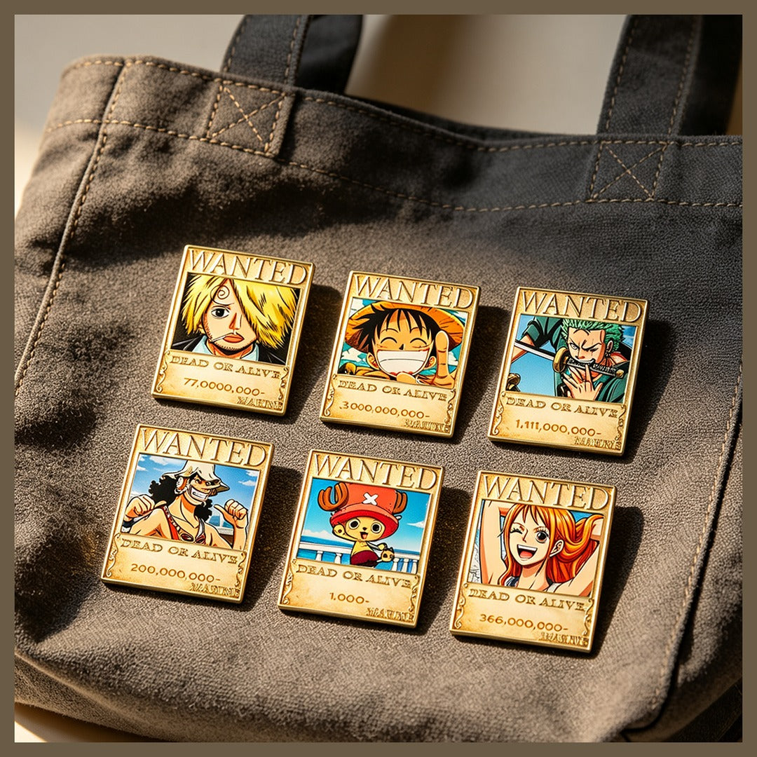 One Piece Wanted Poster Enamel Pin Set