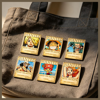 One Piece Wanted Poster Enamel Pin Set