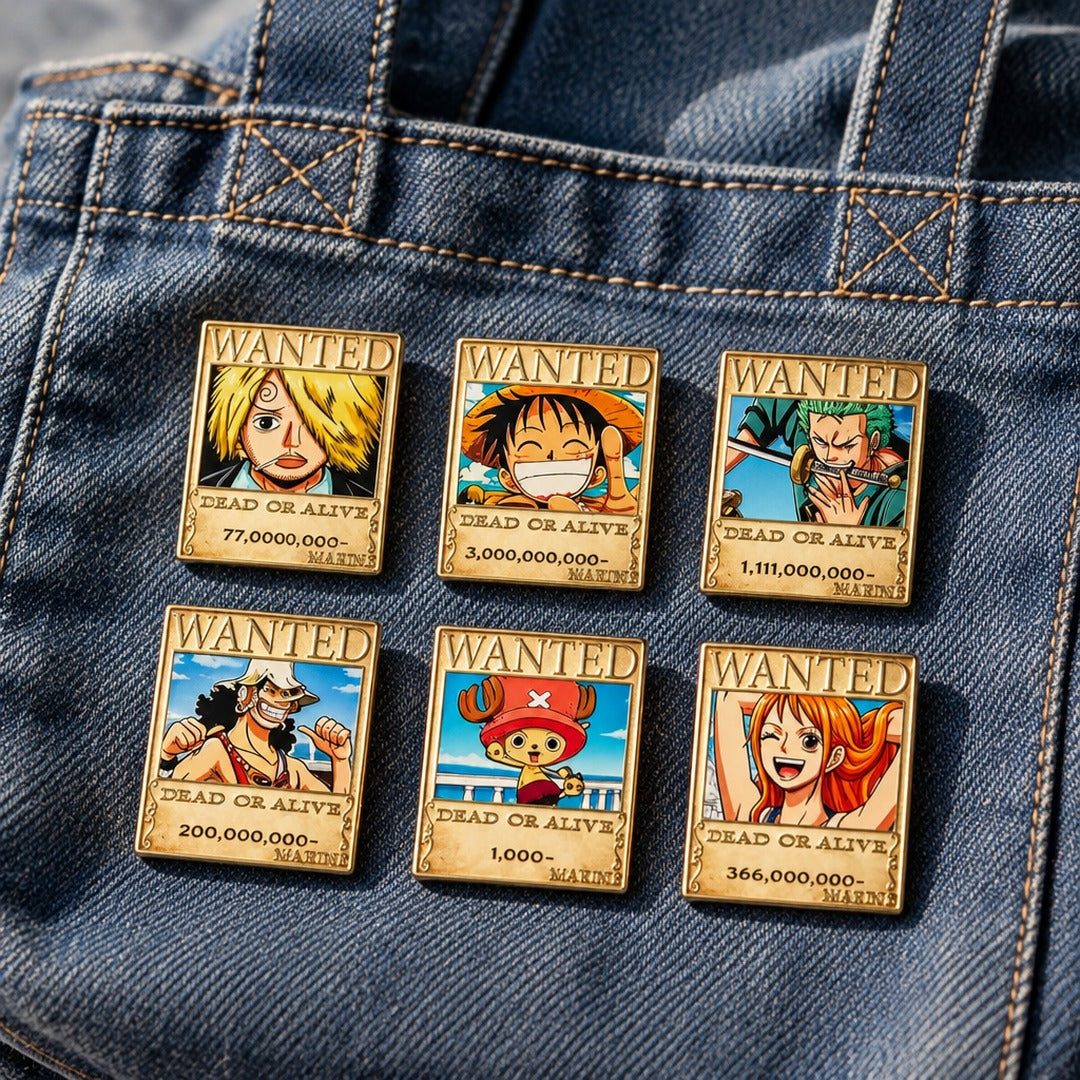One Piece Wanted Poster Pin Set