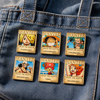 One Piece Wanted Poster Pin Set